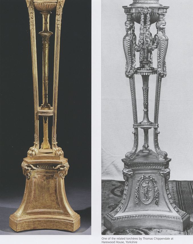 A PAIR OF GEORGE III TORCHÈRES ATTRIBUTED TO ROBERT ADAM AND THOMAS CHIPPENDALE  | MasterArt